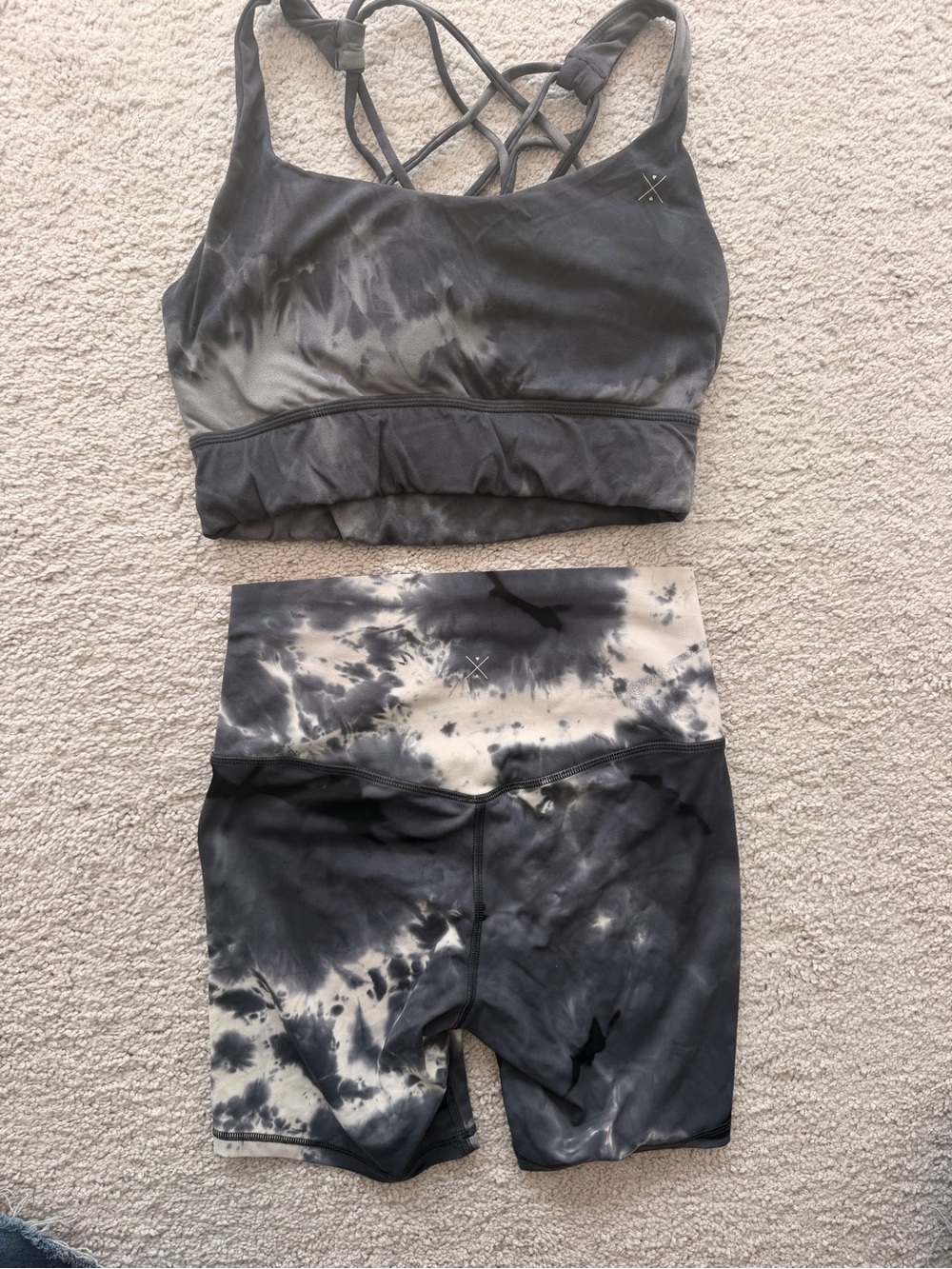 Tie-Dye Black & Cream Active Jumpsuit Romper